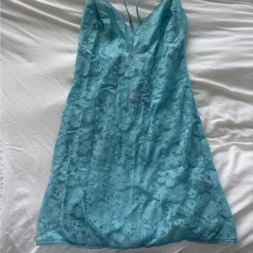 Vintage Victoria Secret Blue Lace Dress